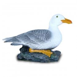 Vogel - Skulptur Möwe auf Steingrund