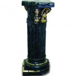 Deko - Figur Schwarze korinthische Säule, Zeitspuren, Gold