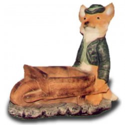 Dekorations - Figur Fuchs schiebt Schubkarre