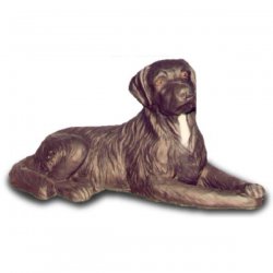 Tier - Skulptur Aufmerksamer, schwarzer Labrador