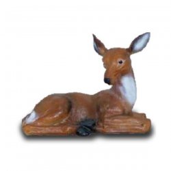 Deko - Figur Liegendes Bambi schaut nach hinten