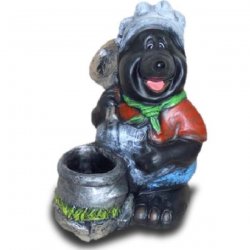 Deko - Figur Koch - Maulwurf mit Kessel und Kelle