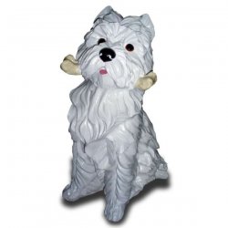 Hunde - Figur White - Highland - Terrier mit Knochen
