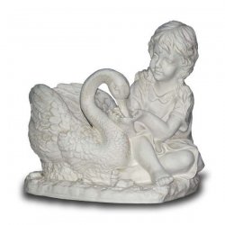 Deko - Figur Sitzendes Mädchen mit Schwan