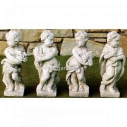 Weiße Gartenfigur Primavera-Estate-Autunno-Inverno