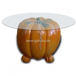 Deko - Figur Kürbis - Tisch mit Kürbis - Beinen