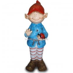 Dekorations - Figur Wichtel mit Marienkäfer