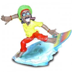Deko - Figur Jamaika - Mann beim Wellenreiten