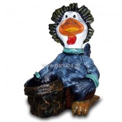 Dekorations - Figur Freundliche Henne mit Korb
