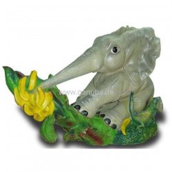 Deko - Figur Elefant erntet Bananen