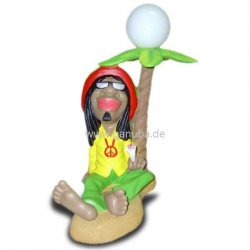 Deko - Figur Jamaika Mann unter Palmen - Lampe