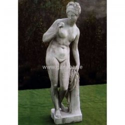 Weiße Gartenfigur Steinfigur - Venere del pomo