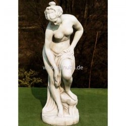 Weiße Garten-Figur Steinguss-Figur - Badende Allegren mittel