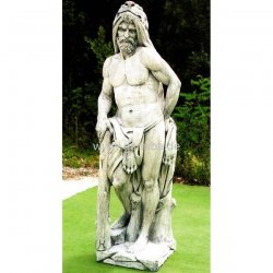 Weiße Garten-Figur Steinguss-Figur - Herkules