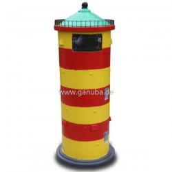 Dekorations - Figur Leuchtturm mit rundem Spitzdach