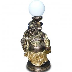 Deko - Figur Buddha mit weißer Kugel - Lampe
