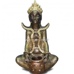 Deko - Figur Sitzende, prächtige Frau mit Gefäß