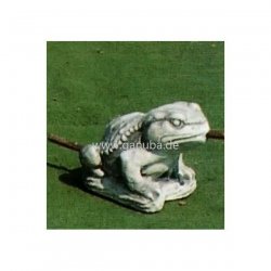 Weiße Gartenfigur Steinguss-Kröte Verica