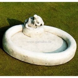 Vogeltränke Steinguss-Vogeltränke mit Schildkröten