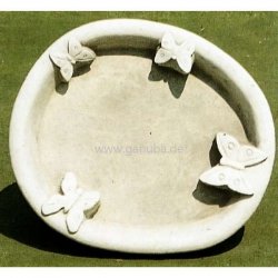 Vogelbad Steinguss-Vogeltränke mit Schmetterlingen