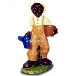 Dekorations - Figur Junge mit Gießkanne und Blumentopf