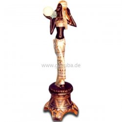 Dekorations - Figur Frau mit schönem Rock und Lampe