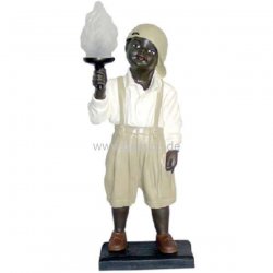 Skulptur Kleiner Junge mit Fackel - Lampe