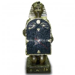 Skulptur Pharao mit Steintafel - Uhr