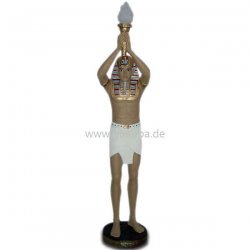 Deko - Figur Colorierter Pharao mit erhobener Fackel - Lampe