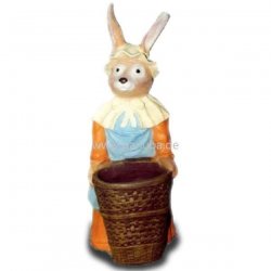 Deko - Figur Hasen - Frau mit Haube und Tragekorb