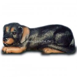 Tier - Dekofigur Niedlicher, liegender Rottweiler - Welpe