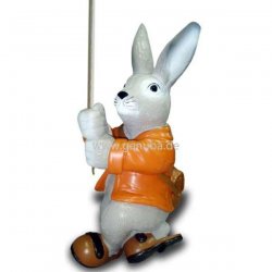 Tier - Figur Hängender Hase mit Leder - Umhängetasche