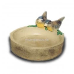 Tier - Figur Vogeltränke mit zwei kleinen Vögeln