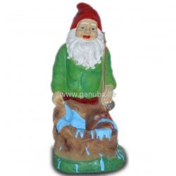 Garten - Figur Gartenzwerg mit Fisch - Sack