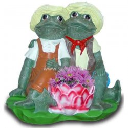Dekorations - Figur Frosch - Paar auf Seerosenblatt