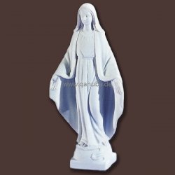 Heiligenfigur Madonna mit Schlange kl. als Gartenfigur oder Grabschmuck