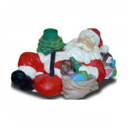 Weihnachtsbaum-St�nder - Weihnachtsmann auf Geschenken schlafend