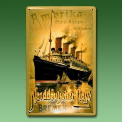Metallwerbeschild Norddeutscher Lloyd