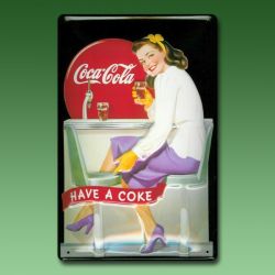 Reklameschild Coca Cola - Dinner Girl
