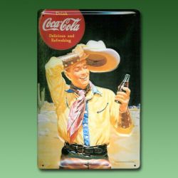 Reklameschild Coca Cola - Cowboy