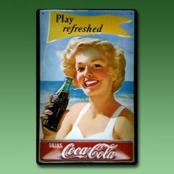 Reklameschild Coca Cola - Play refreshed