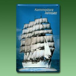 Reklameblechschid Kommodore Johnson