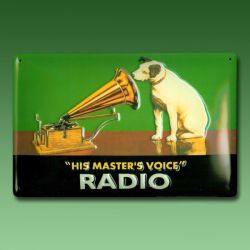 Metallschild - His Masters Voice Radio