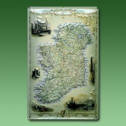Nostalgisches Blechschild Landkarte von Irland