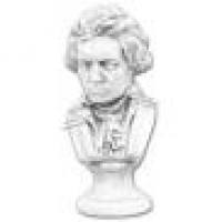 Weiße Garten-Figur Steinguss-Büste - Beethoven