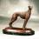 Bronze-Figur Stehender Greyhound
