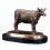 Bronze-Figur Kuh auf Marmorsockel