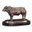 Bronze-Figur Stehender Stier auf Marmorsockel
