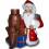 Deko - Figur Weihnachtsmann mit Baumstumpf, Christbaumständer