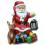 Lachender Nikolaus mit Reh, Geschenken und Laterne